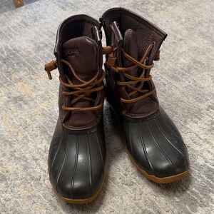 Sperry Brown and Dk brown Duck Boots - Lace-Up Waterproof Snow Boots